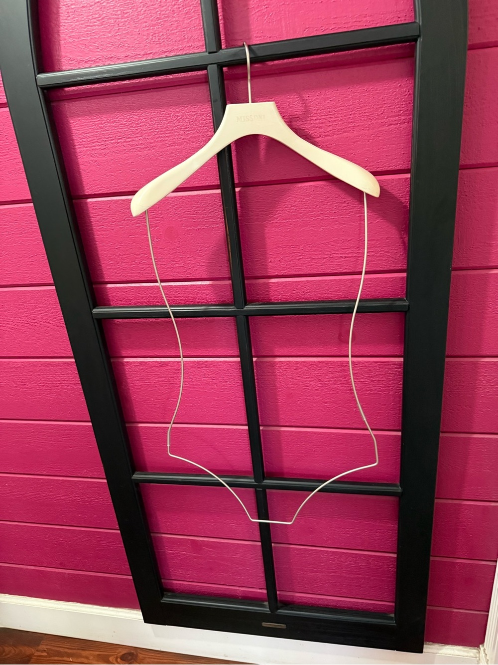 Wooden Missoni Hanger with Wire Swimsuit Form